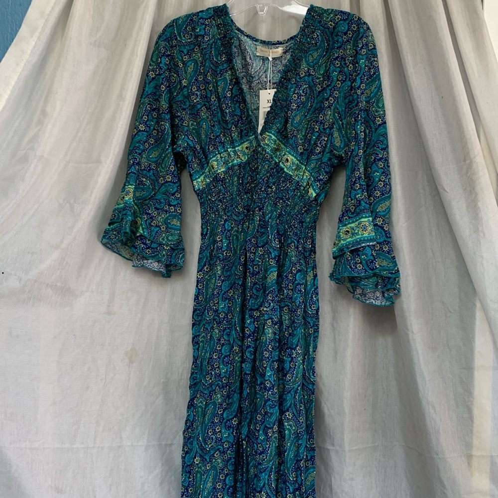 Blue Paisley Maxi Dress